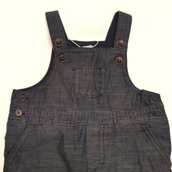 NWT Janie and Jack Dark Denim Baby Boy Overalls - Picture 3 of 4